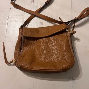 Vince Camuto Tan Textured Leather Crossbody Bag